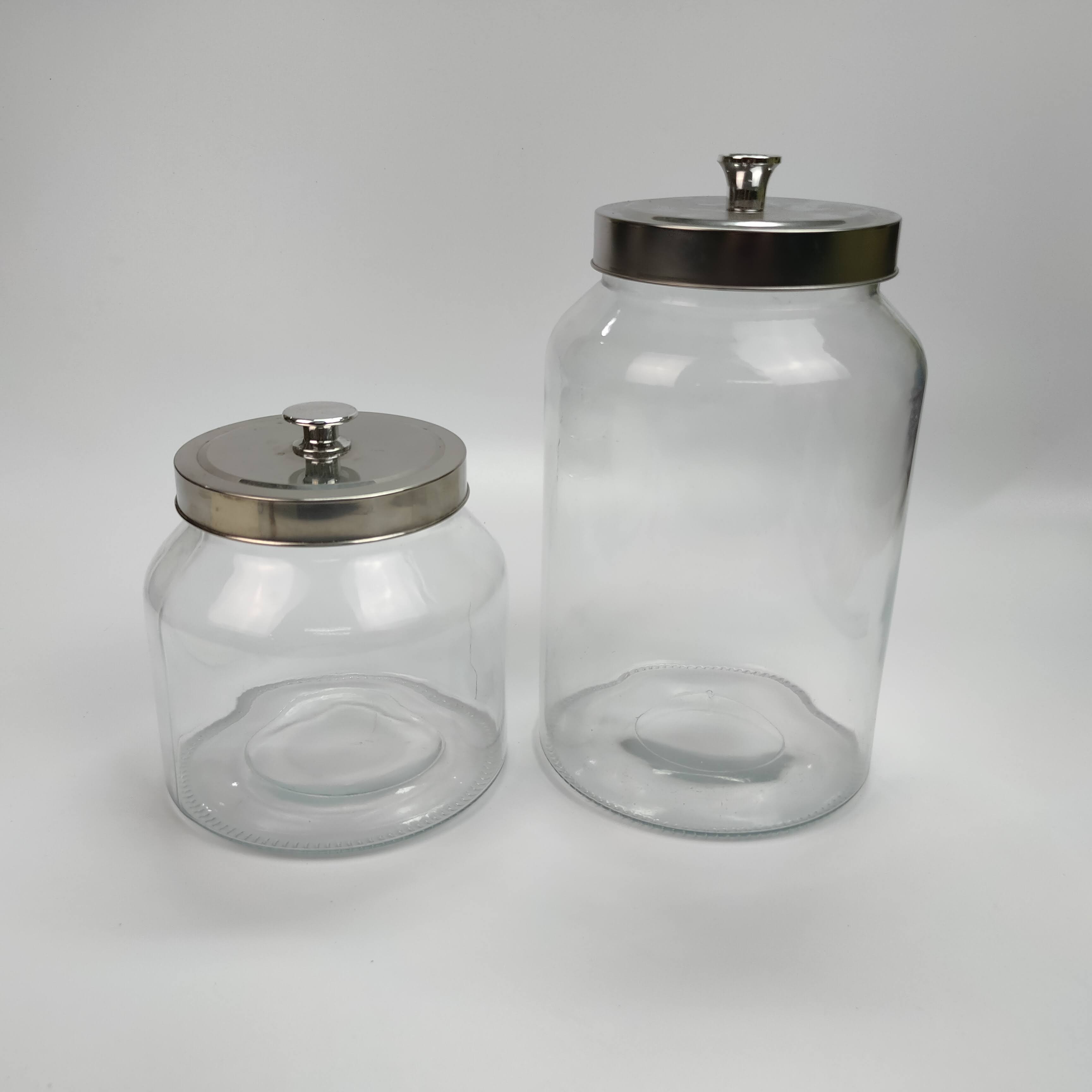 Large big glass jar with stainless lid