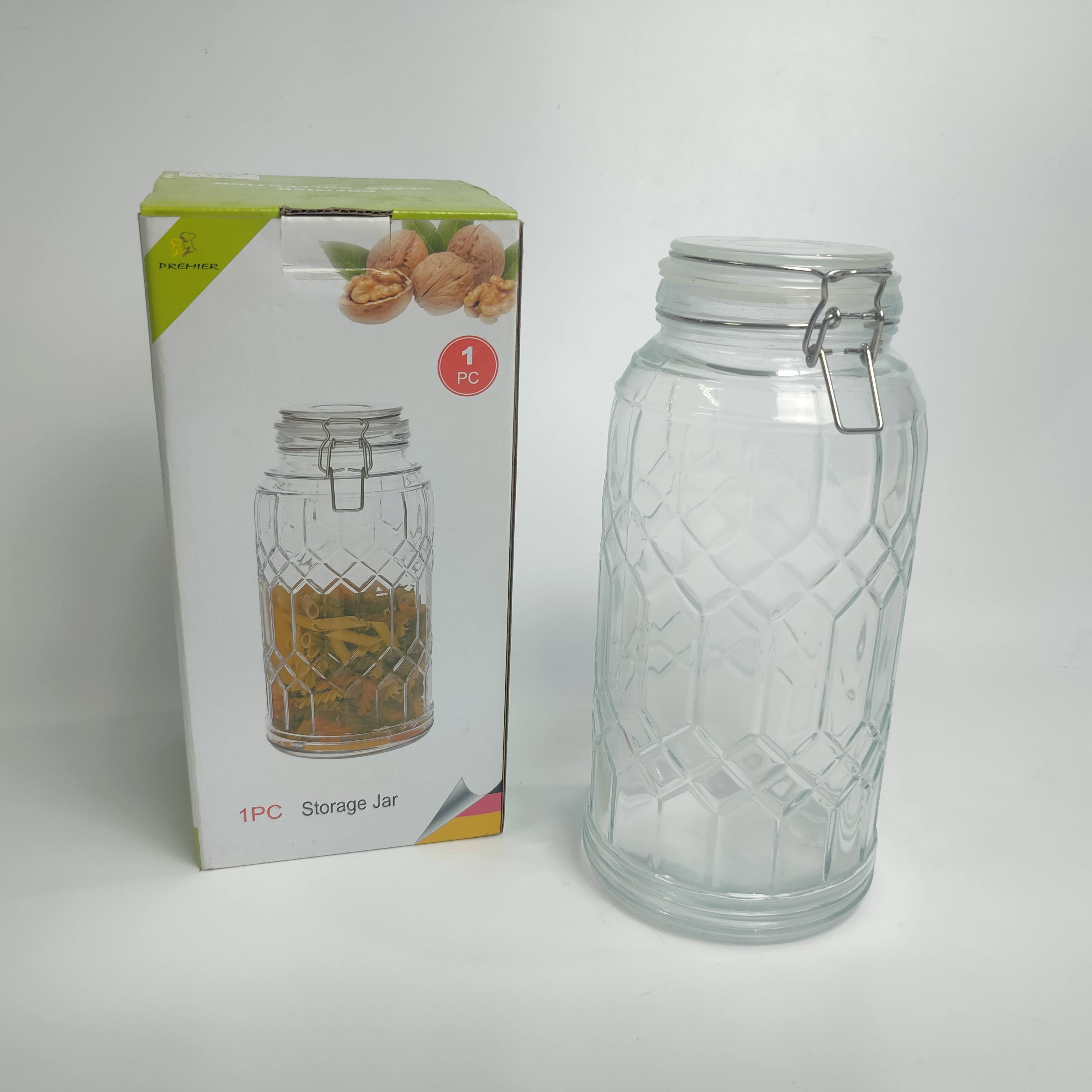 big glass jar vintage with clip rubber gasket