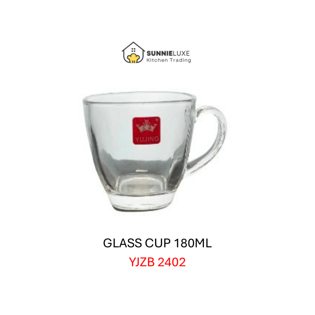 180ml clear glass cup for espresso, tea, or small beverage servings