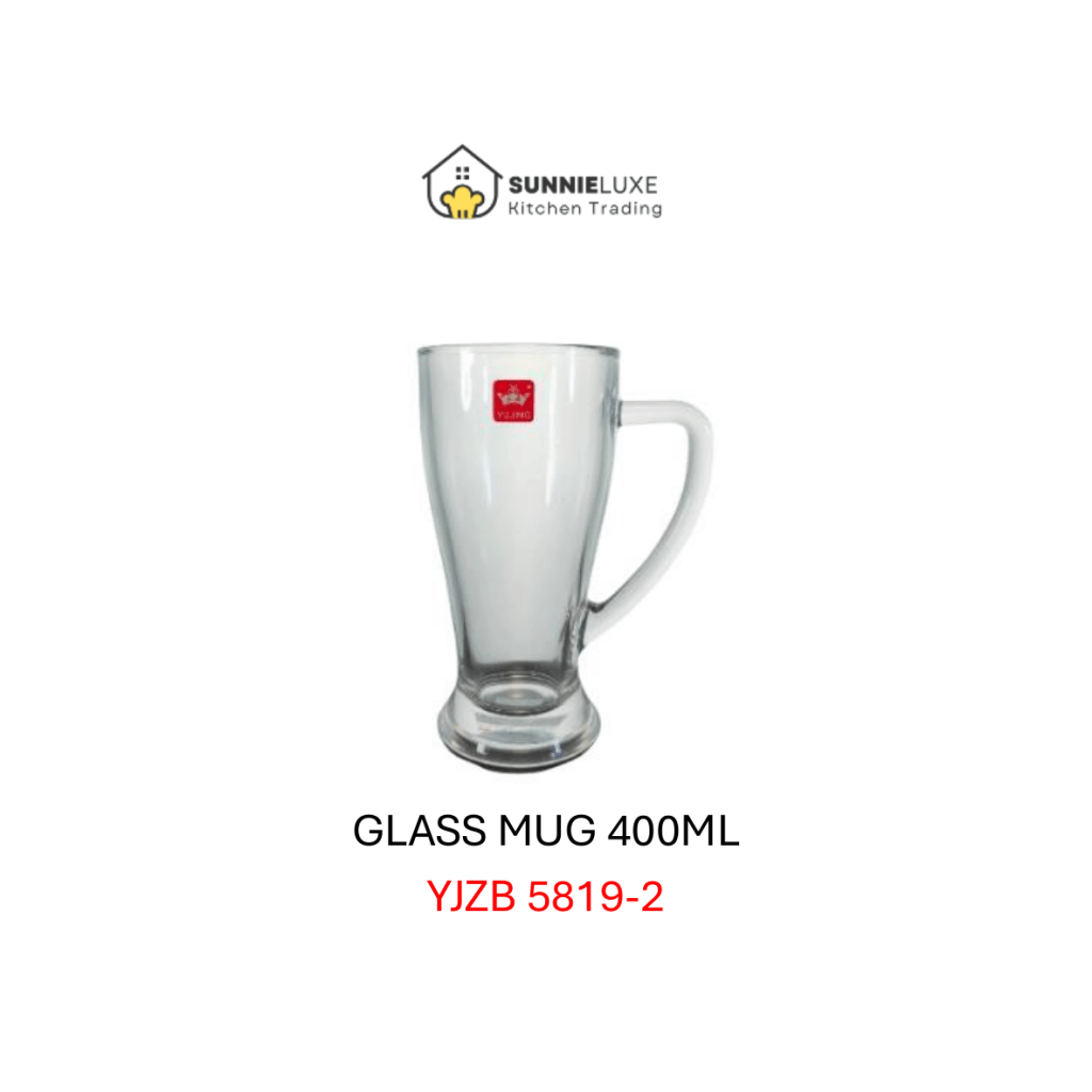 Everyday dishwasher-safe glass beer mug ideal for daily beer enjoyment.