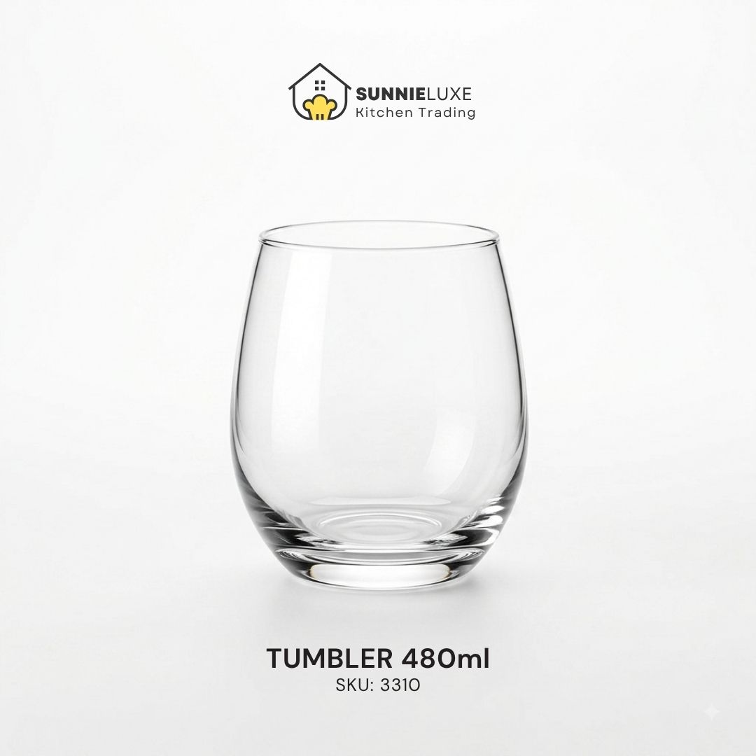 Sunnieluxe 480ml Tumbler Product Listing Clear 480ml tumbler labeled SKU 3310