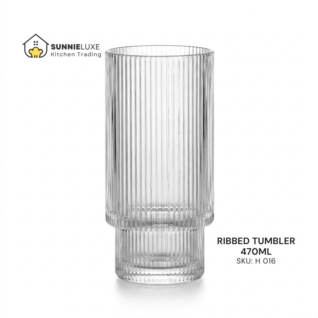 H016 Ribbed tumbler, 470 ml, SKU H 016